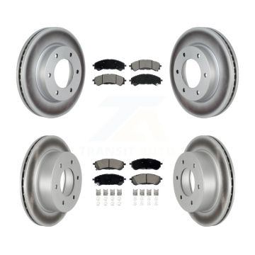 Front Rear Coated Disc Brake Rotors And Ceramic Pads Kit For 2019-2023 Ford Ranger KGC-102252
