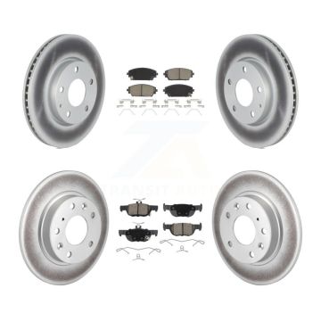 Front Rear Coated Disc Brake Rotors And Ceramic Pads Kit For Mazda 3 Sport FWD KGC-102253