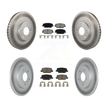 Front Rear Coated Disc Brake Rotors And Ceramic Pads Kit For 2019-2020 Hyundai Santa Fe KGC-102255