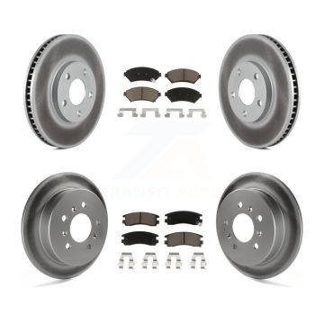 Front Rear Coated Brake Rotor Ceramic Pad Kit For Chevrolet Impala Monte Carlo Oldsmobile KGC-102257