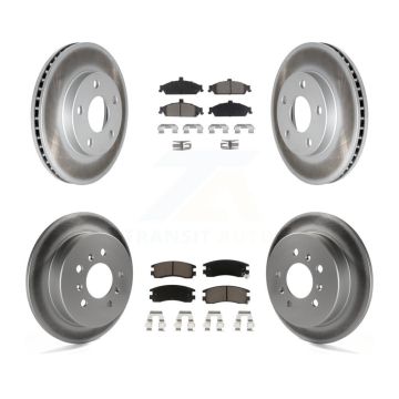 Front Rear Coated Disc Brake Rotors Ceramic Pad Kit For Pontiac Grand Am Oldsmobile Alero KGC-102258