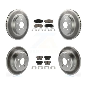 Front Rear Coated Brake Rotor & Ceramic Pad Kit For 2015-2018 Dodge Charger RWD with 3.6L KGC-102259