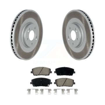 Front Coated Disc Brake Rotors And Ceramic Pads Kit For Hyundai Palisade Kia Telluride KGC-102268