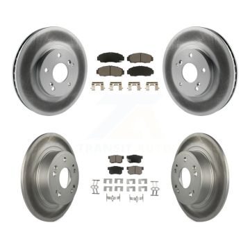 Front Rear Coated Disc Brake Rotors And Ceramic Pads Kit For Honda Accord KGC-102274
