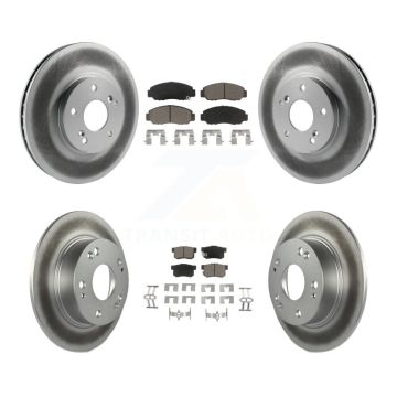 Front Rear Coated Disc Brake Rotors And Ceramic Pads Kit For Honda Accord KGC-102276