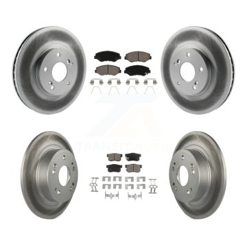 Front Rear Coated Disc Brake Rotors And Ceramic Pads Kit For Honda Accord KGC-102277