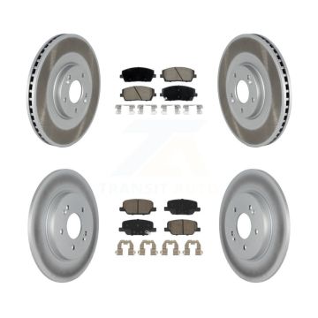 Front Rear Coated Disc Brake Rotor And Ceramic Pad Kit For Hyundai Palisade Kia Telluride KGC-102280