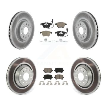 Front Rear Coated Disc Brake Rotors And Ceramic Pads Kit For Volkswagen CC KGC-102281
