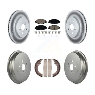 Front Rear Coated Disc Brake Rotors Ceramic Pad And Drum Kit For 2019 Toyota Corolla 2.0L KGC-102284