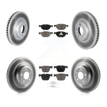 Front Rear Coated Disc Brake Rotors And Ceramic Pad Kit (6Pc) For 2013 BMW ActiveHybrid 7 KGC-102287