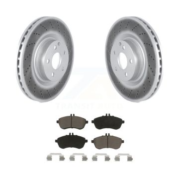 Front Coated Brake Rotors Ceramic Pad Kit For Mercedes-Benz C250 Coupe With Sport Package KGC-102292