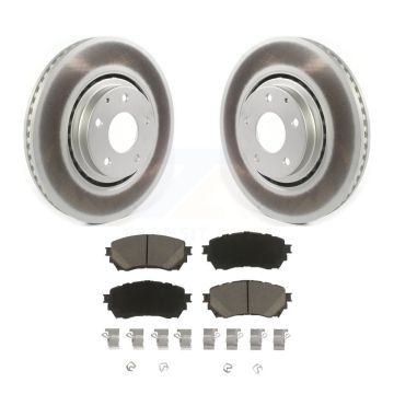 Front Coated Disc Brake Rotors And Ceramic Pads Kit For 2021 Mazda 6 Turbocharged KGC-102296