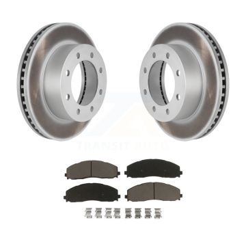 Front Coated Disc Brake Rotors And Ceramic Pads Kit For 2013 Ford F-250 Super Duty 4WD KGC-102300