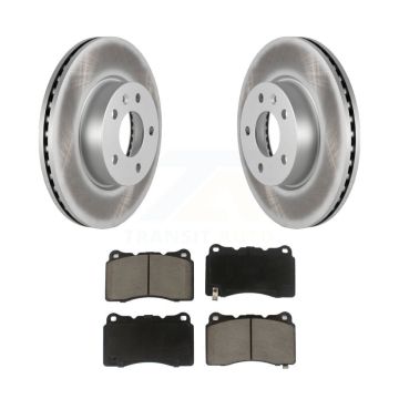 Front Coated Disc Brake Rotors And Ceramic Pads Kit For 2019 Cadillac ATS Base KGC-102304