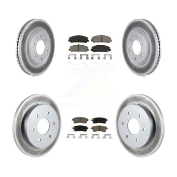 Front Rear Coat Brake Rotors Ceramic Pad Kit For 2017-2019 Nissan Armada With Solid Rotor KGC-102307
