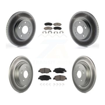 Front Rear Coated Disc Brake Rotors And Ceramic Pads Kit For Honda CR-V KGC-102308