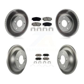 Front Rear Coated Disc Brake Rotors And Ceramic Pads Kit For Hyundai Venue Kia Soul KGC-102311