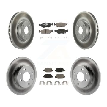 Front Rear Coated Disc Brake Rotors And Ceramic Pads Kit For Fiat 500 KGC-102312