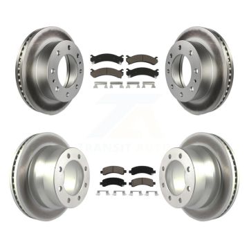 Front Rear Coated Disc Brake Rotors And Ceramic Pads Kit For Chevrolet Express 4500 KGC-102315