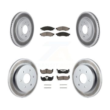 Front Rear Coated Disc Brake Rotors And Ceramic Pads Kit For 2007 Nissan TITAN From 04 07 KGC-102320