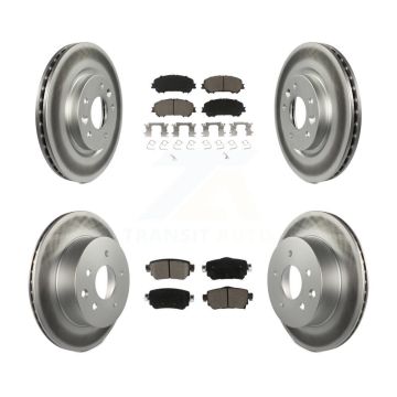 Front Rear Coated Disc Brake Rotors And Ceramic Pads Kit For 2019 Nissan Rogue Sport S KGC-102322