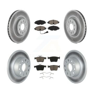 Front Rear Coated Disc Brake Rotors And Ceramic Pad Kit For 2022-2023 Volkswagen Taos FWD KGC-102325