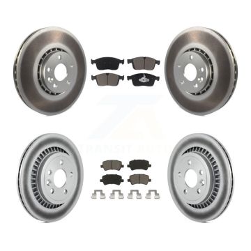 Front Rear Coated Disc Brake Rotors And Ceramic Pads Kit For Volvo XC60 KGC-102327