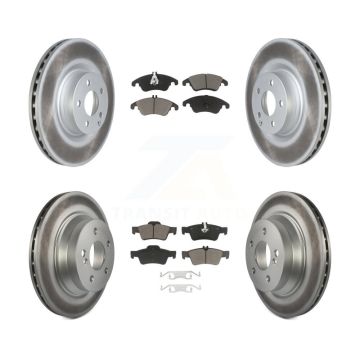 Front Rear Coated Disc Brake Rotor Ceramic Pad Kit For 2015-2016 Mercedes-Benz E400 Sedan KGC-102328