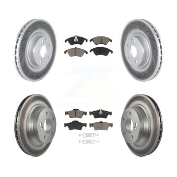 Front Rear Coated Disc Brake Rotor Ceramic Pad Kit For 2015-2016 Mercedes-Benz E400 Sedan KGC-102329
