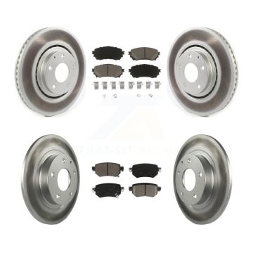 Front Rear Coated Disc Brake Rotors And Ceramic Pads Kit For 2021 Mazda 6 Turbocharged KGC-102330