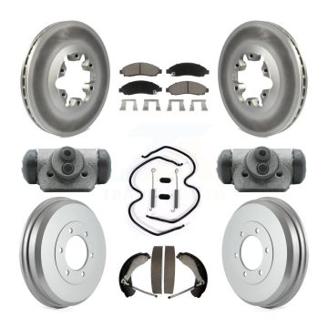 Front Rear Coat Brake Rotors Ceramic Pad Drum Kit (9Pc) For Chevrolet Colorado GMC Canyon KGC-102340