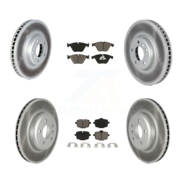 Front Rear Coated Disc Brake Rotors And Ceramic Pads Kit (6Pc) For BMW 535i KGC-102341