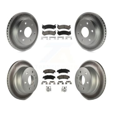 Front Rear Coated Disc Brake Rotors And Ceramic Pads Kit For GMC Sierra 1500 Classic KGC-102349