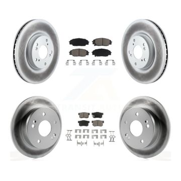 Front Rear Coated Disc Brake Rotors And Ceramic Pads Kit For 2002-2006 Acura RSX Type-S KGC-102363