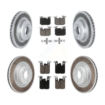 Front Rear Coated Disc Brake Rotors And Ceramic Pads Kit For 2018-2020 BMW M240i xDrive KGC-102369