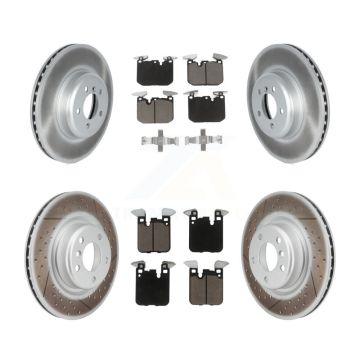 Front Rear Coated Disc Brake Rotors And Ceramic Pads Kit For 2018-2020 BMW M240i xDrive KGC-102371