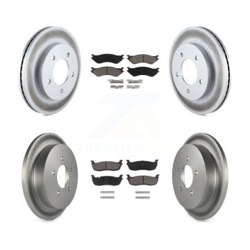 Front Rear Coated Disc Brake Rotors And Ceramic Pads Kit For 2004 Ford F-150 Heritage 4WD KGC-102372