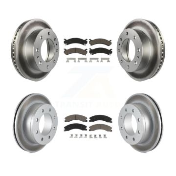 Front Rear Coated Disc Brake Rotors And Ceramic Pads Kit For Chevrolet Express 4500 KGC-102377