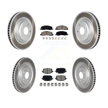 Front Rear Coated Disc Brake Rotors And Ceramic Pads Kit For Lincoln Aviator KGC-102378