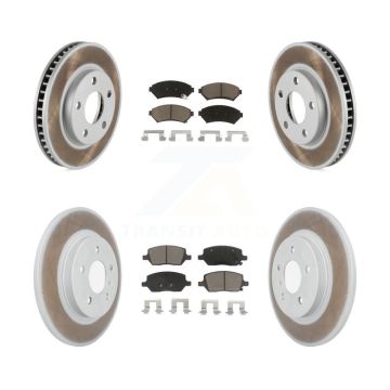 Front Rear Coated Disc Brake Rotors Ceramic Pad Kit For 2005 Pontiac Montana SV6 with FWD KGC-102382