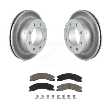 Rear Coated Brake Rotor & Ceramic Pad Kit For Chevrolet Express 4500 3.20" Overall Height KGC-102384