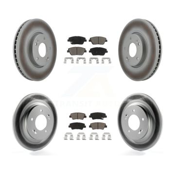 Front Rear Coated Disc Brake Rotors And Ceramic Pads Kit For Hyundai Sonata KGC-102399