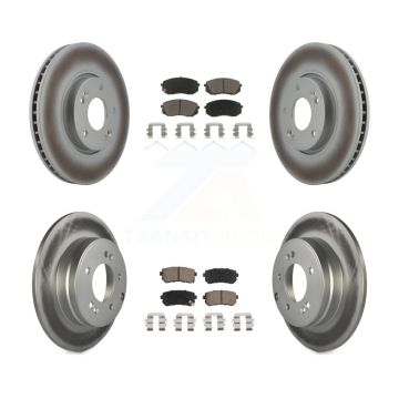 Front Rear Coat Brake Rotors Ceramic Pad Kit For Hyundai Sonata With Manual Parking KGC-102401