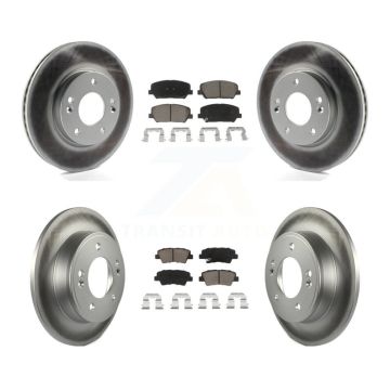 Front Rear Coat Brake Rotor Ceramic Pad Kit For 2014 Kia Forte Without 15" Factory Wheels KGC-102402