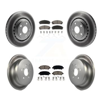 Front Rear Coated Disc Brake Rotors And Ceramic Pads Kit For Toyota Highlander KGC-102407