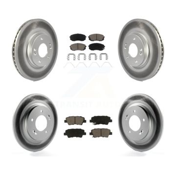 Front Rear Coated Disc Brake Rotors And Ceramic Pads Kit For Hyundai Elantra GT KGC-102408