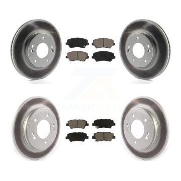 Front Rear Coat Disc Brake Rotor Ceramic Pad Kit For Hyundai Veloster Naturally Aspirated KGC-102410
