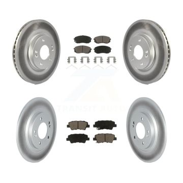 Front Rear Coated Disc Brake Rotors Ceramic Pad Kit For Hyundai Kona Electric Kia Niro EV KGC-102411