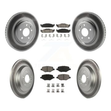 Front Rear Coated Brake Rotor Ceramic Pad Kit For Ford Explorer Without Heavy Duty Brakes KGC-102415
