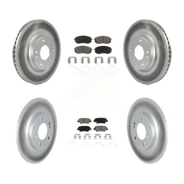 Front Rear Coated Disc Brake Rotors And Ceramic Pads Kit For 2019 Kia Niro EV KGC-102419